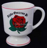 ALPHA OMICRON PI - AO - Sorority Red Rose Coffee Mug